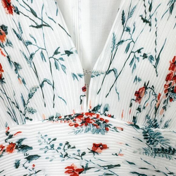 Maje Floral Mini Dress - White and Red - Picture 8 of 12